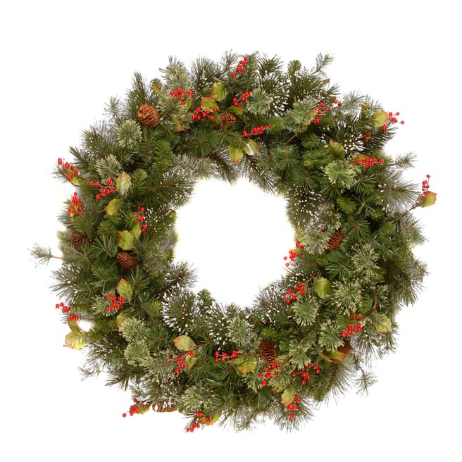 The National Tree Company Green Wintry Pine Wreath with Cones & Berries 61cm