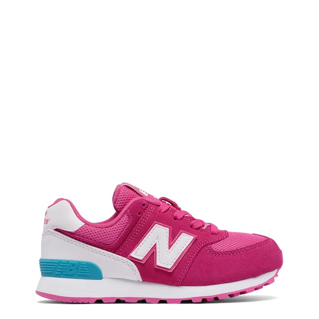 New Balance Junior Pink Contrast Trainers