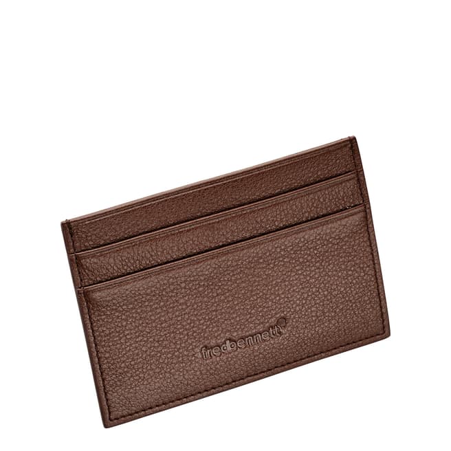 Fred Bennett Brown Leather Cardholder And Gift Box