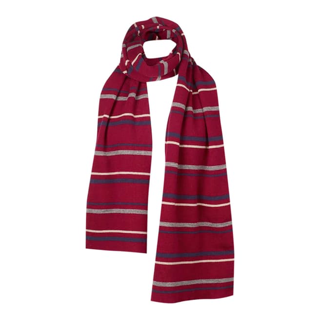 Fat Face Red Spaced Stripe Scarf