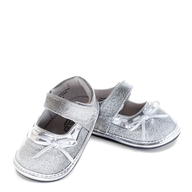 Jack & Lily Silver Lacey Glitter Bow Mary Janes