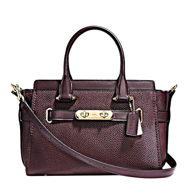 Coach Oxblood Pebbled Leather Refresh  Swagger 27 Bag
