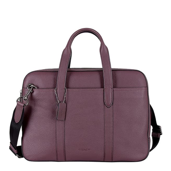 Coach Oxblood Refined Leather Metropolitan Soft Brief Bag