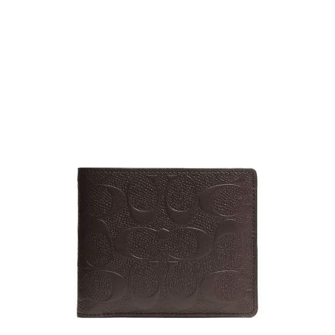 Coach Mahogany Leather Compact ID Wallet