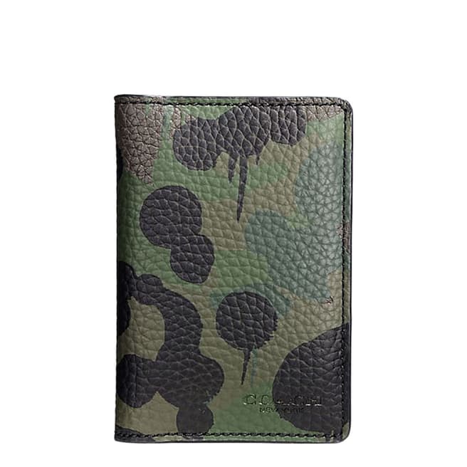 Coach Khaki Military Wild Beast Camouflage Card Wallet