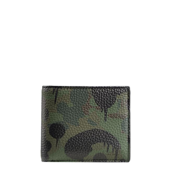 Coach Khaki Wild Beast Camouflage Compact Id Wallet