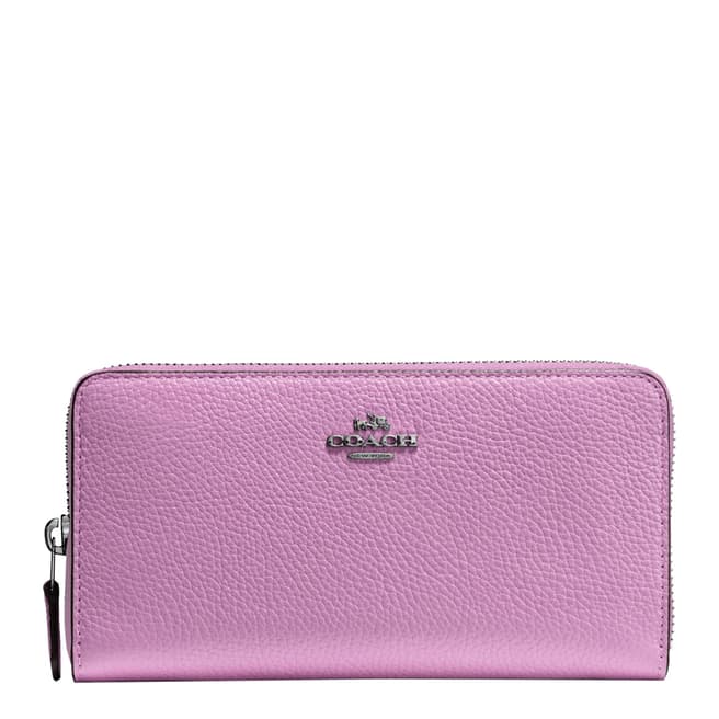 Coach Lily Accordion Zip Wallet Pebble Leather