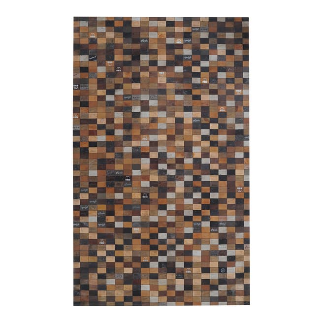 Luxury Leather Brown Timberland Rug 180x120cm