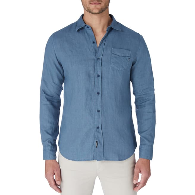 Replay Grey/Blue Linen Shirt