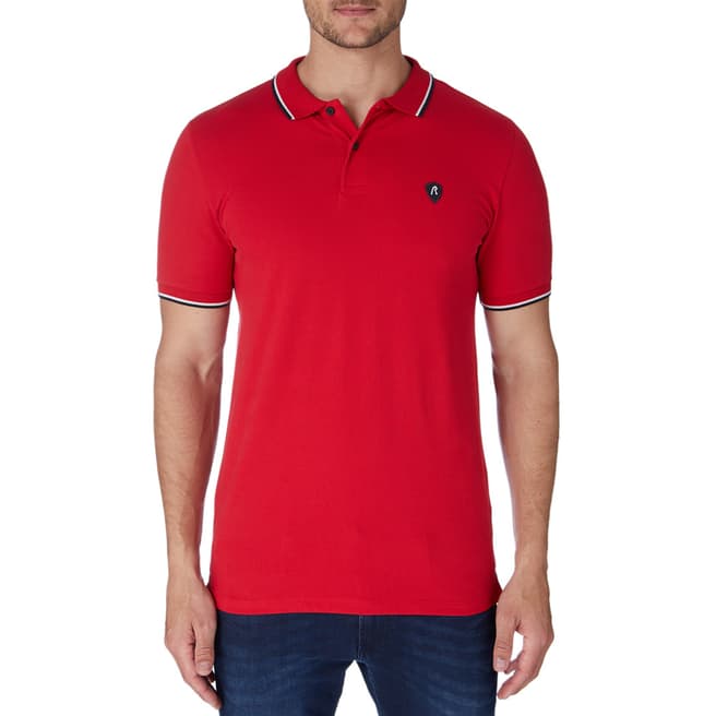 Replay Red Patch Logo Polo Shirt