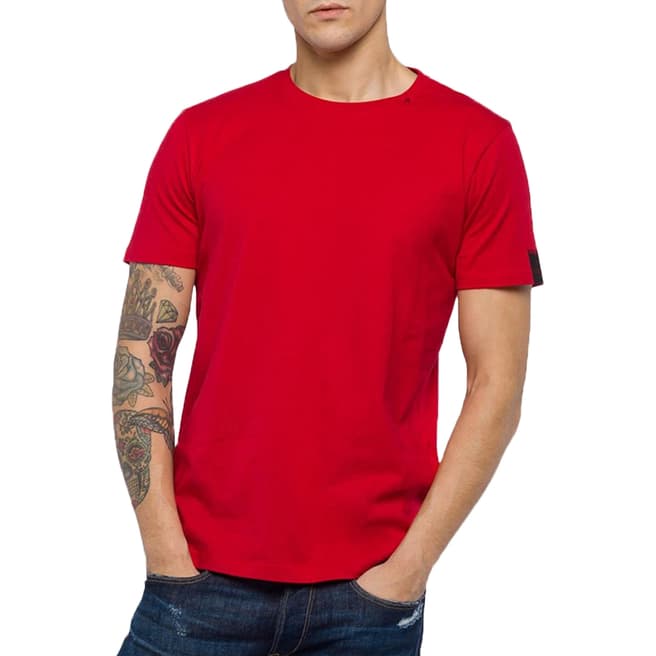 Replay Red Cotton Crew Neck T-Shirt