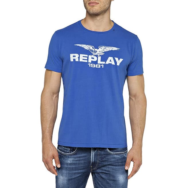 Replay Blue Vintage Logo T-Shirt