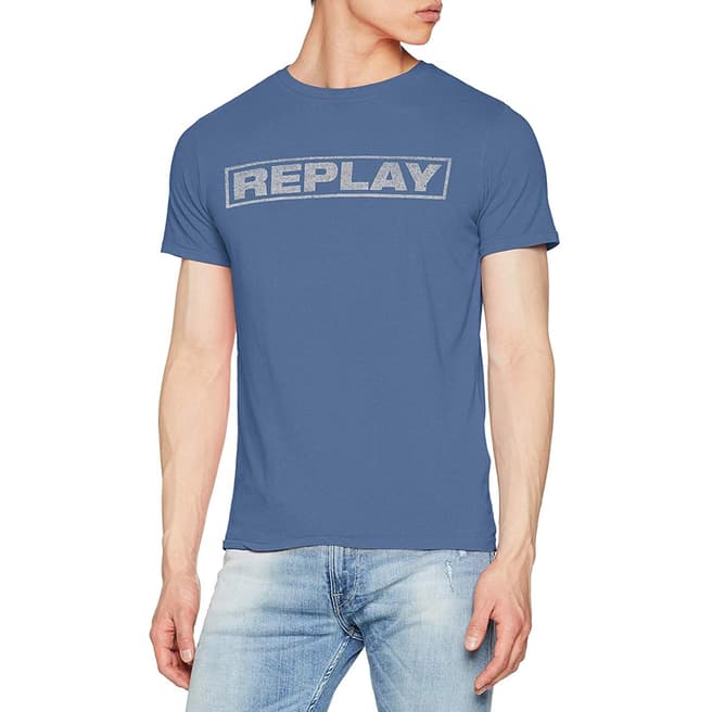 Replay Dark Blue Square Logo T-Shirt