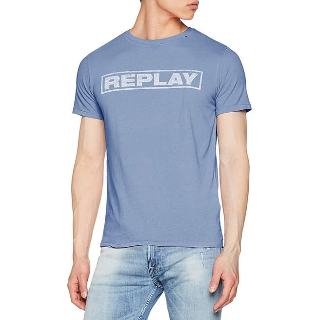 Replay Blue Square Logo T-Shirt