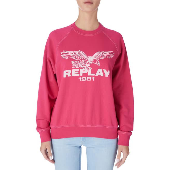 Replay Pink Logo Sweatshirt