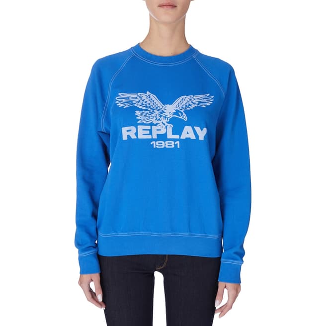 Replay Blue Logo Sweatshirt