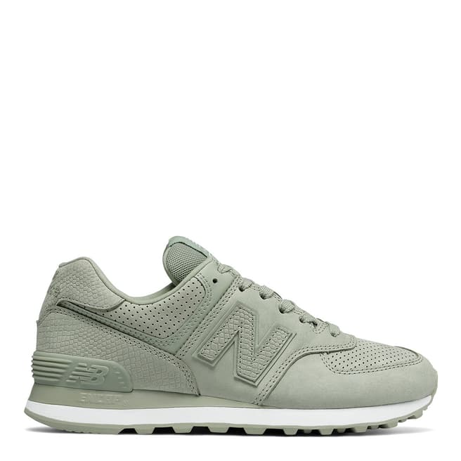 New Balance Mint Green Suede Snake 574 Sneakers