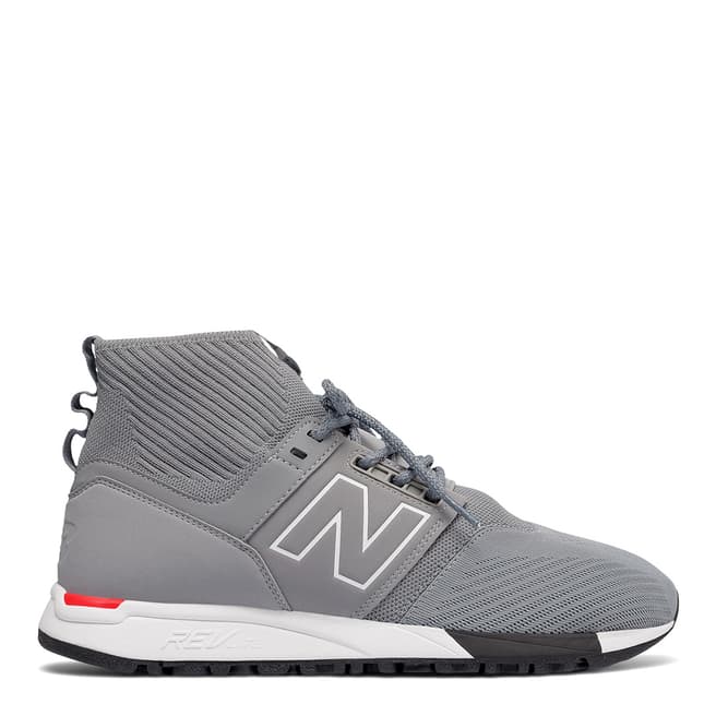 New Balance Grey 247 Mid-Cut Sneakers 
