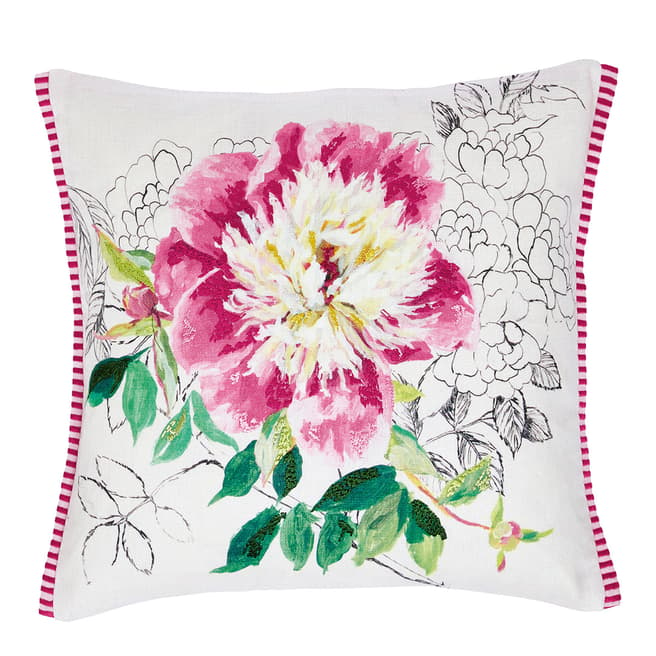  Sibylla Embroidered Cushion 40 x 40cm, Fuchsia