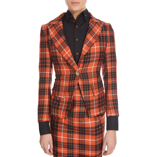 Vivienne Westwood Orange/Black Tuck Wool Jacket