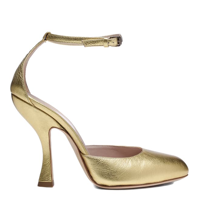Vivienne Westwood Gold Leather Olly Ankle Strap Heeled Shoes