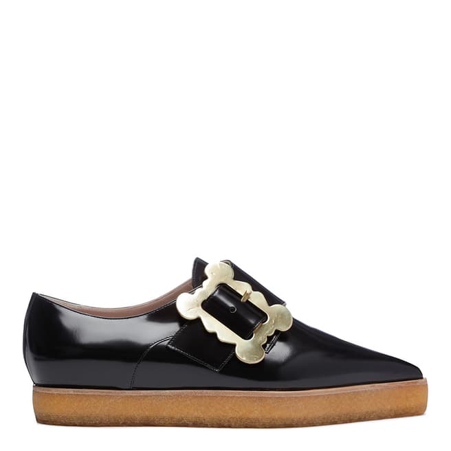 Vivienne Westwood Black Patent Leather Frame Buckle Creepers 