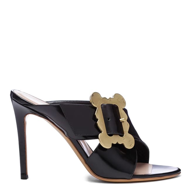 Vivienne Westwood Black Patent Leather Frame Heeled Sandals 
