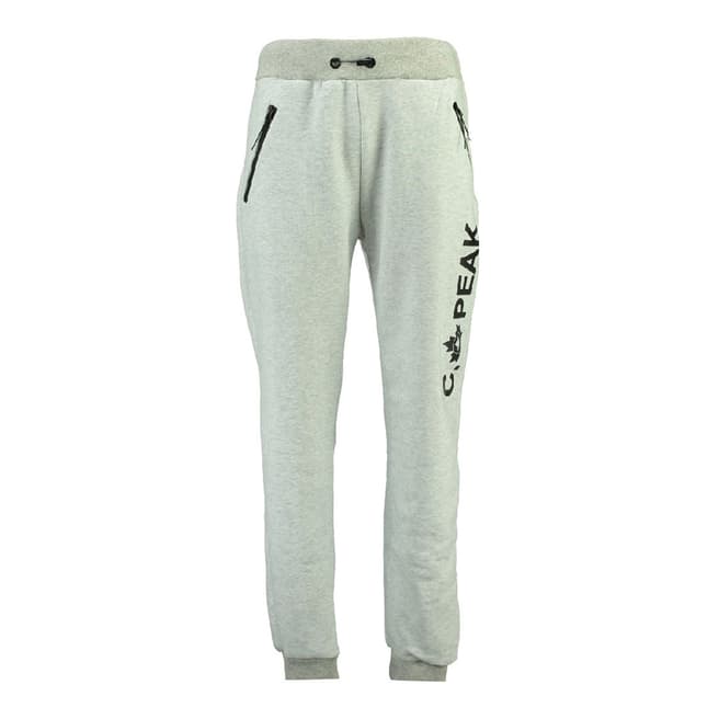 Canadian Peak White Mirmal Jogging Pants With Contrasted Rib