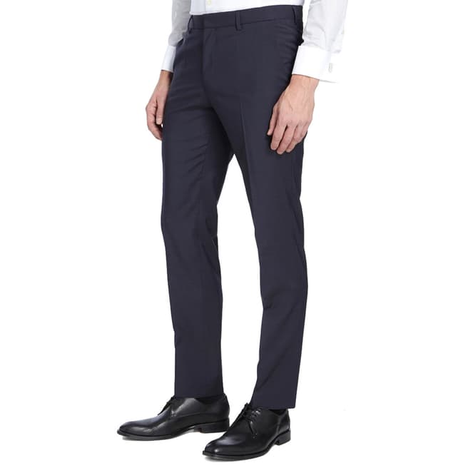 HUGO Navy Genius Slim Leg Suit Trousers