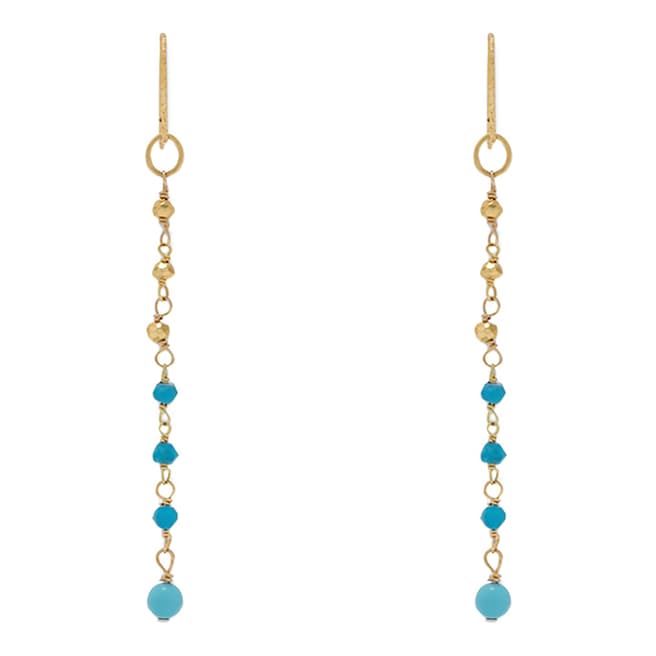 Liv Oliver 18K Gold Turquoise Linear Earrings