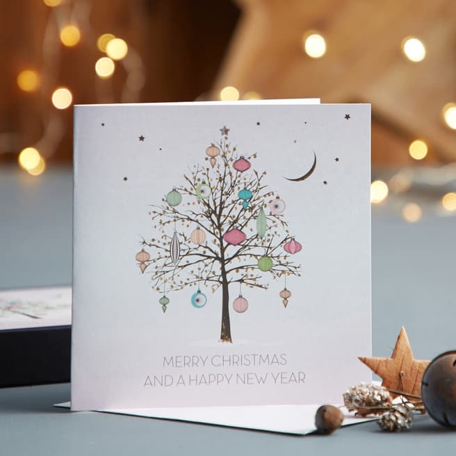Five Dollar Shake Set of 12 Enchanted Tree Merry Christmas & Happy New Year Cards