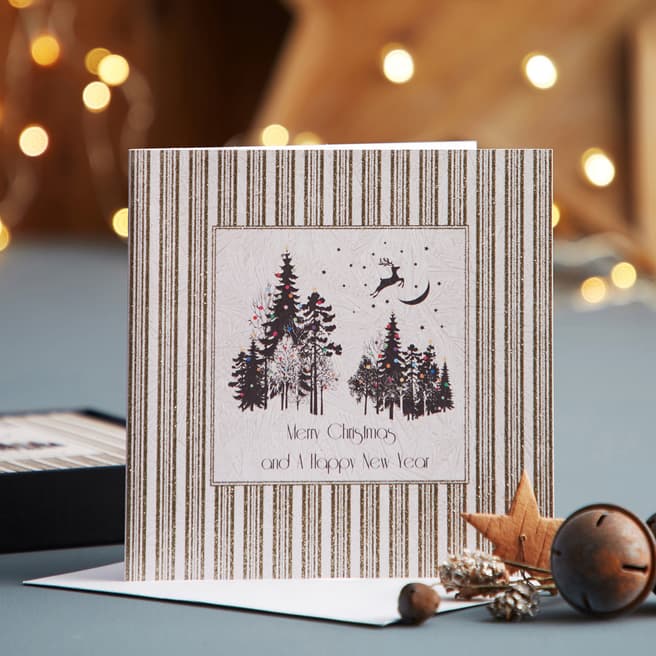 Five Dollar Shake Set of 12 Magical Forest Merry Christmas & Happy New Year Cards