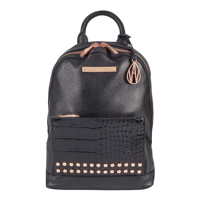 Amanda Wakeley Black /Black Croc Leather Mini Flynn Bag