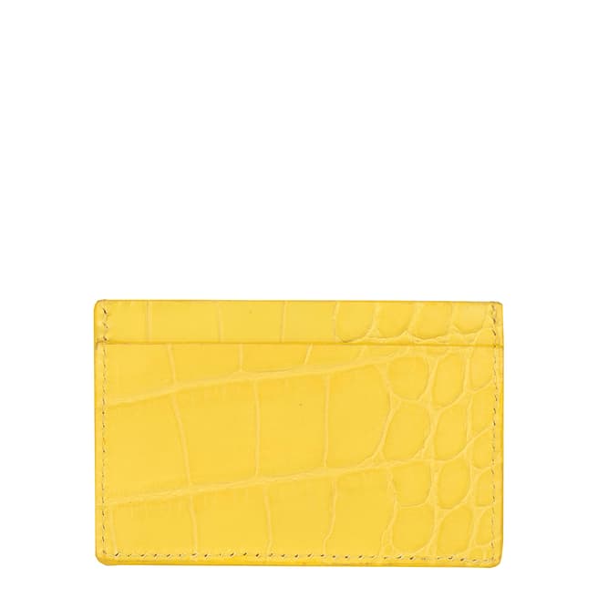 Amanda Wakeley Lemon Croc Leather Card Holder