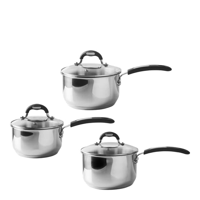 Viners 3 Piece Stainless Steel Soft Grip Pan Set