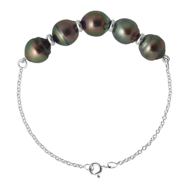 Atelier Pearls Black Five Pearl Bracelet 8-9mm
