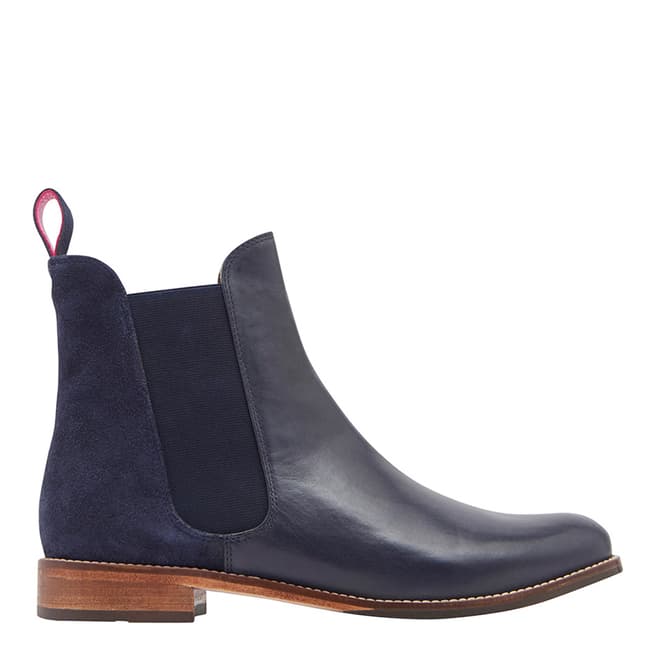 Joules Navy Westbourne Leather Chelsea Boots