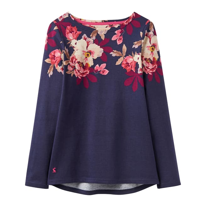 Joules Navy Harbour Printed Jersey Top