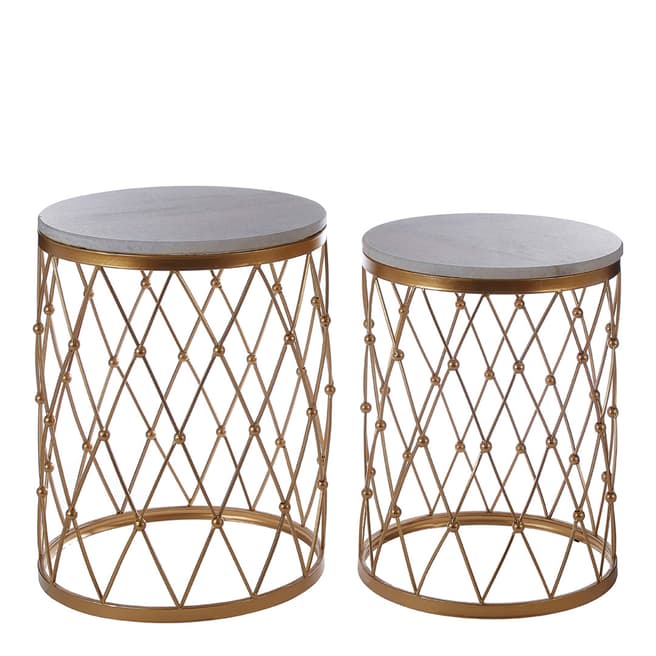 Fifty Five South Arcana Set of 2 Marble / Iron Tables