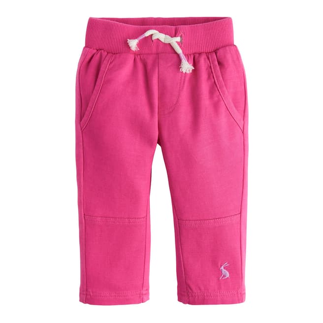 Joules Girls Pink Caro Jersey Woven Mix Trouser