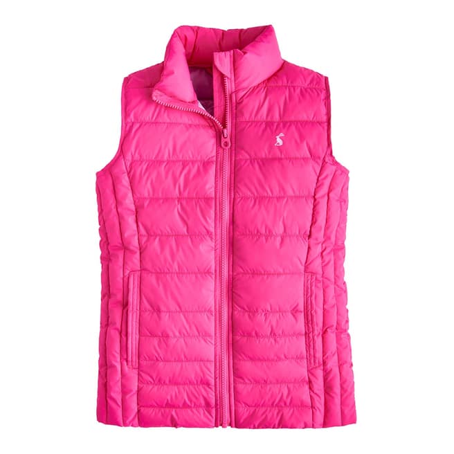 Joules Girls Croft Quilted Gilet Tru Pink