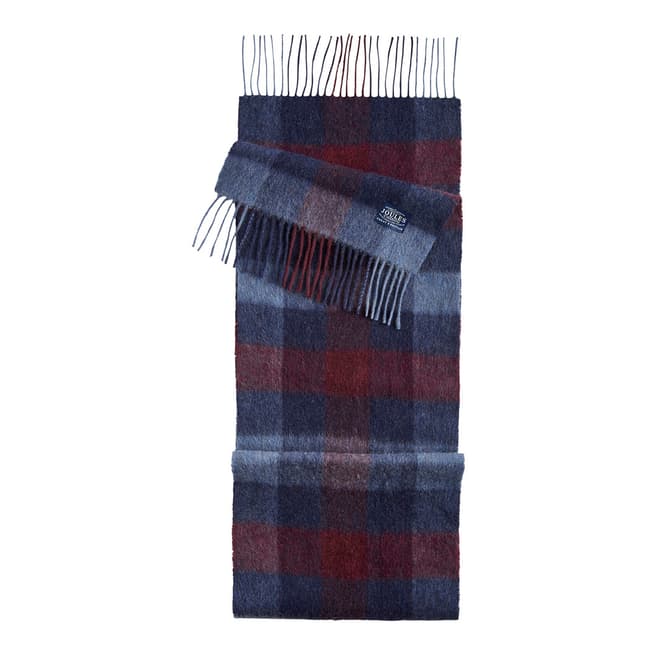 Joules Multi Tytherton Wool Checked Scarf