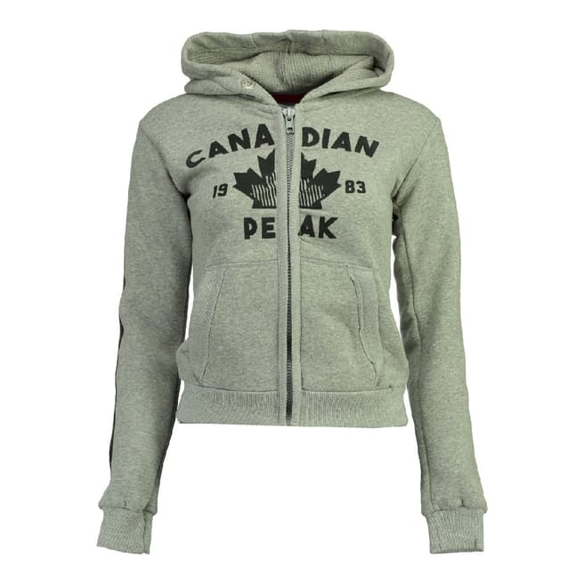 Canadian Peak Boys Blended Grey Foyrider Full Zip Hooded Sweater