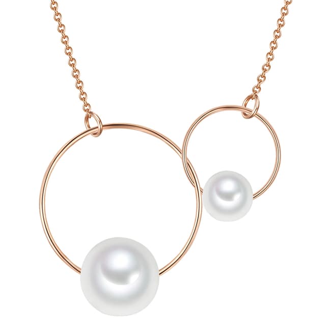 Perldesse Silver Organic Shell Pearl Hoop Earrings