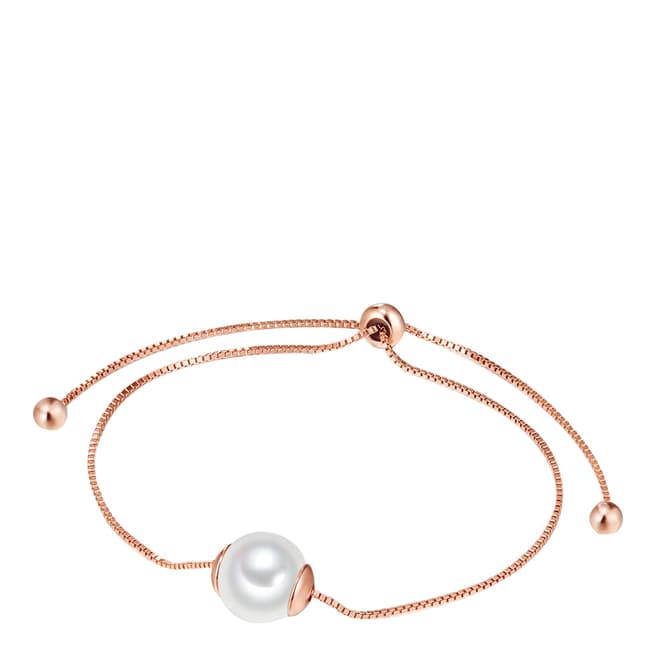 Pearls of London White/Rose Gold Organic Pearl Bracelet 9mm