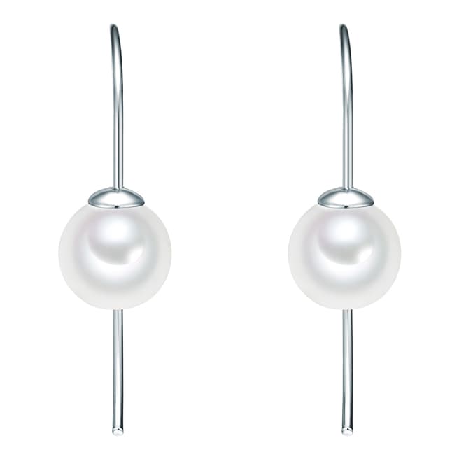 Yamato Pearls White/Silver Organic Pearl Drop Earrings