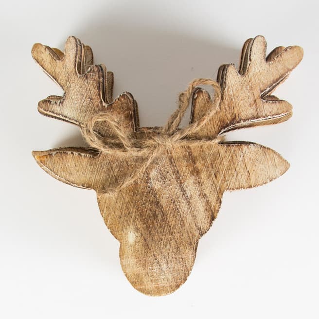 Sass & Belle Set of 6 Wooden Stag Head Coaster