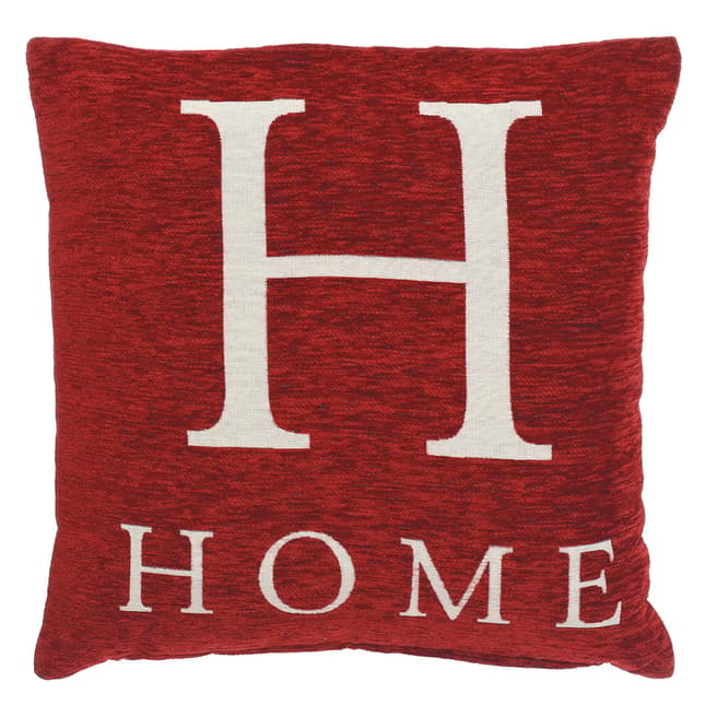 Premier Housewares Red Words 'Home' Cushion