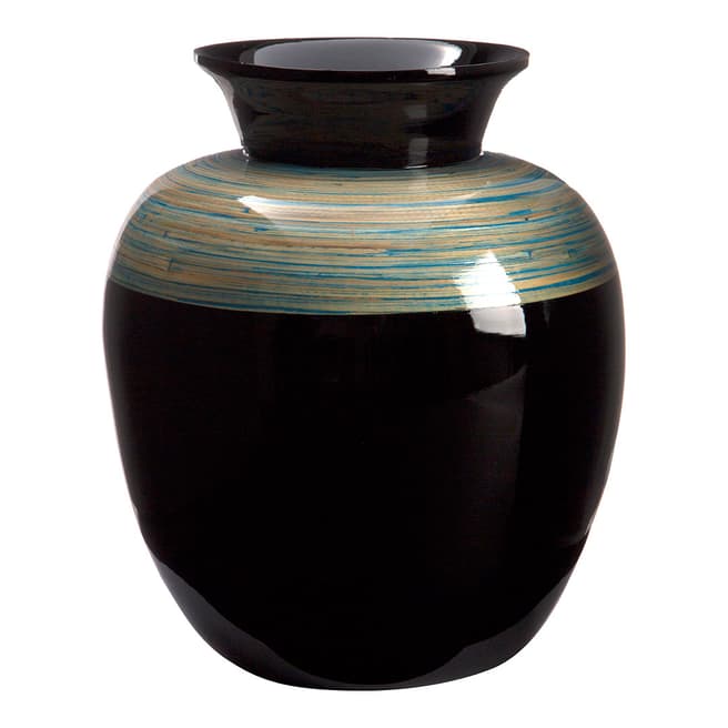Premier Housewares Black/ Natural Jar Shaped Vase