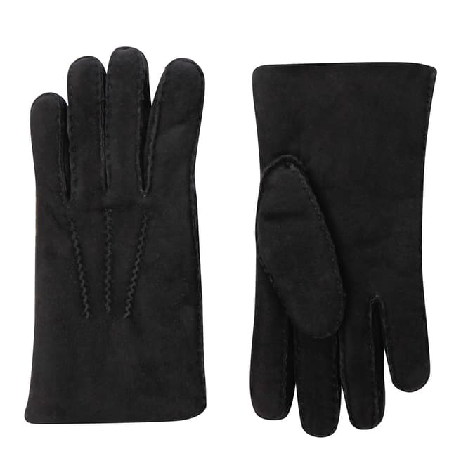Hackett London Black Shearling Gloves